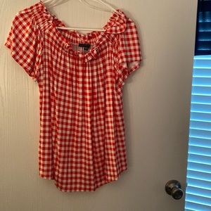Red & White checked top.  Worn once.